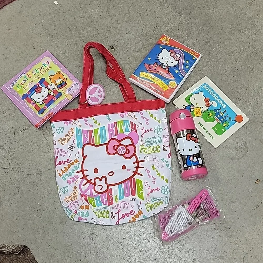 Hello Kitty totes, bag, books, dvd and thermos‎